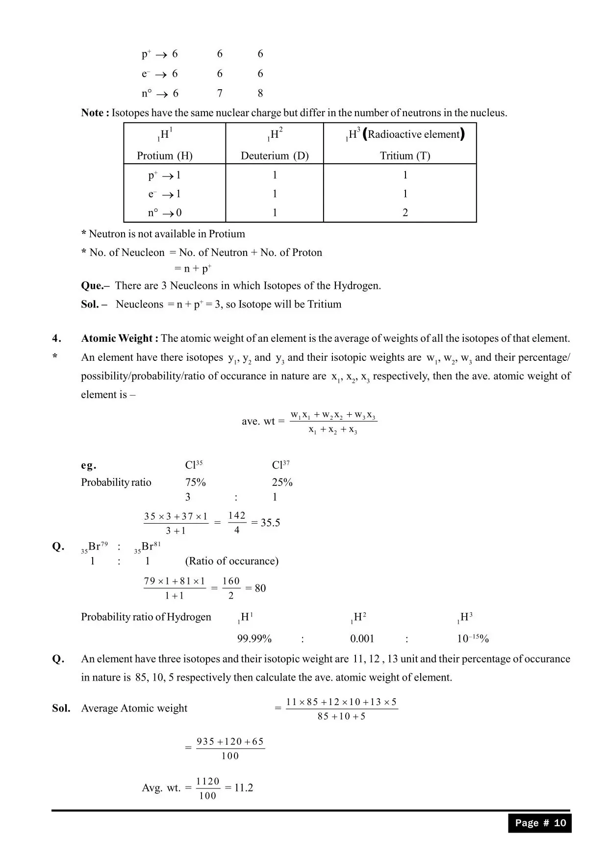 Structure of Atom Class 11 notes
