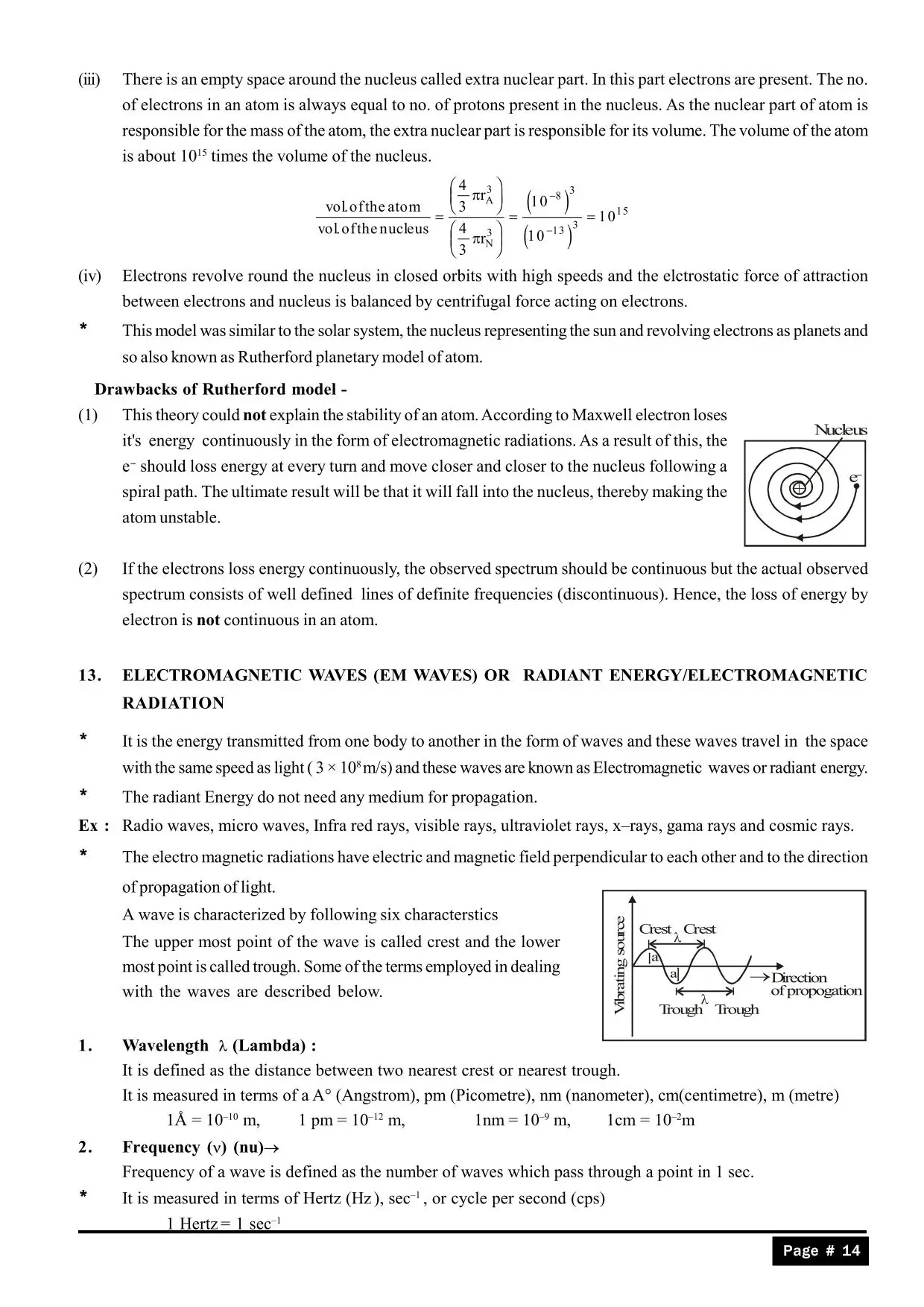 Structure of Atom Class 11 notes