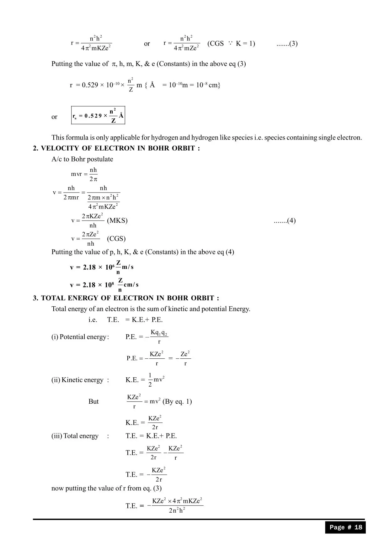 Structure of Atom Class 11 notes