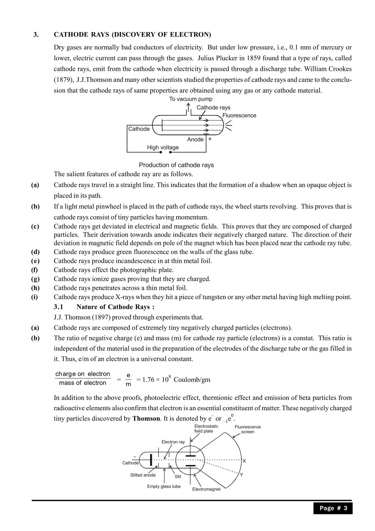 Structure of Atom Class 11 notes