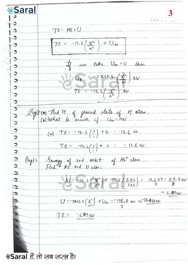 Atomic Structure Handwritten Notes in PDF for NEET Image 3
