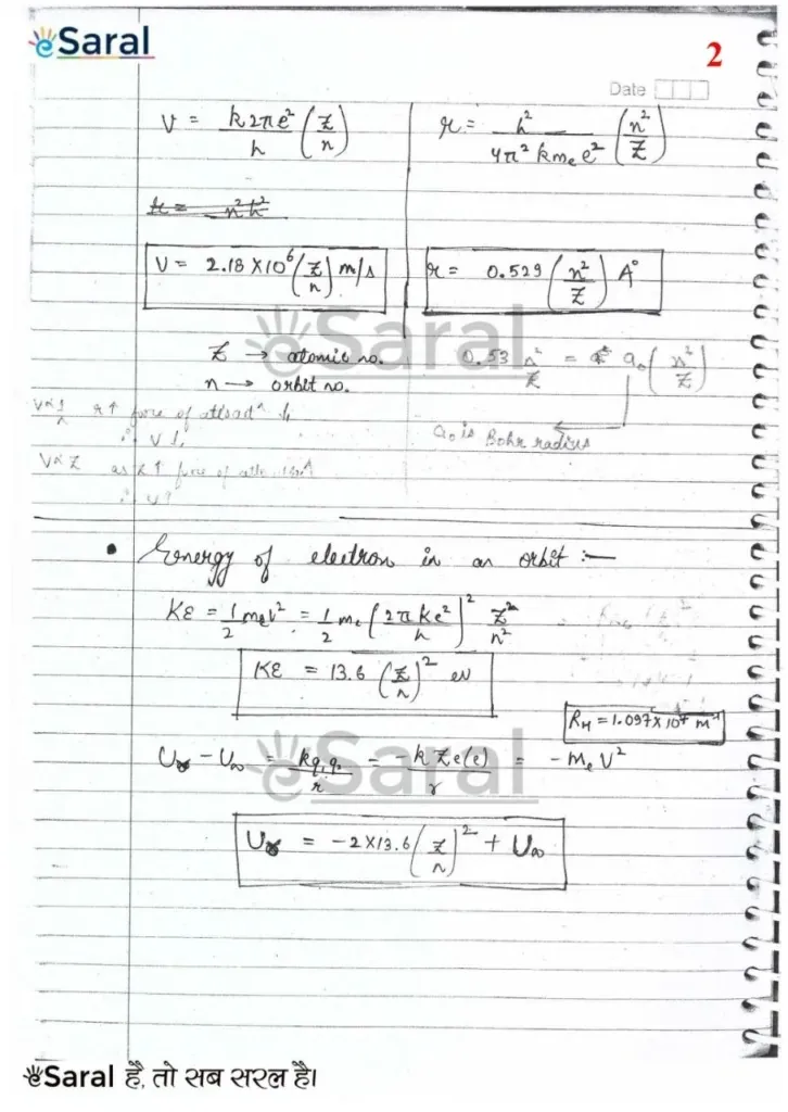 Atomic Structure Handwritten Notes in PDF for NEET Image 2