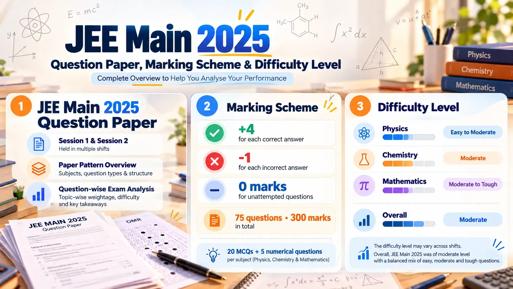 jee main 2025 exam difficulty level and overview