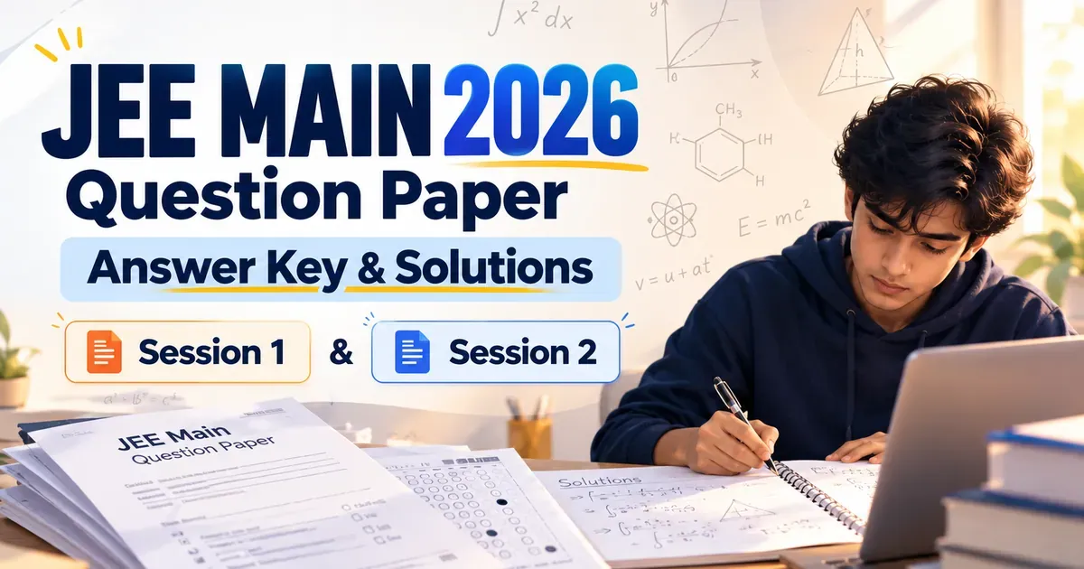 JEE Main 2026 Question Paper, Answer Key & Solutions (Session 1 & Session 2)
