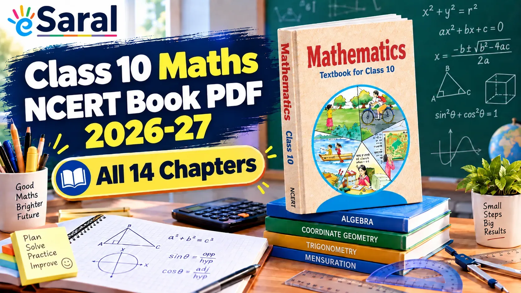 Class 10 Maths NCERT book PDF 2026-27 – all 14 chapters
