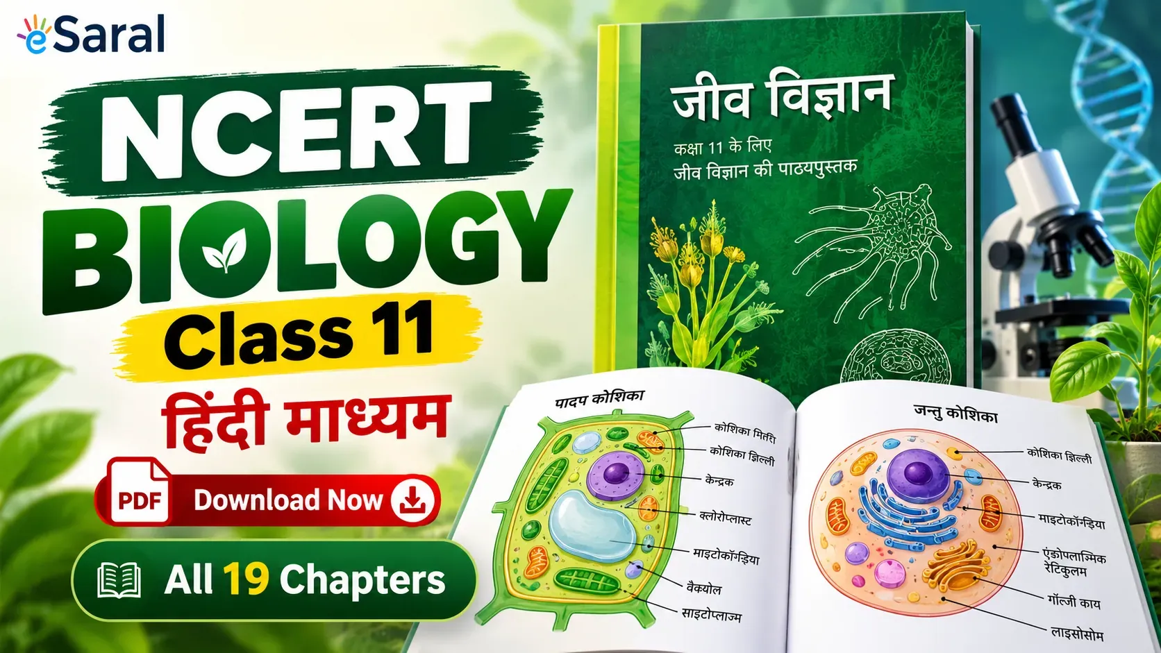 NCERT Biology Class 11 book PDF in Hindi – All 19 Chapters, Hindi Medium