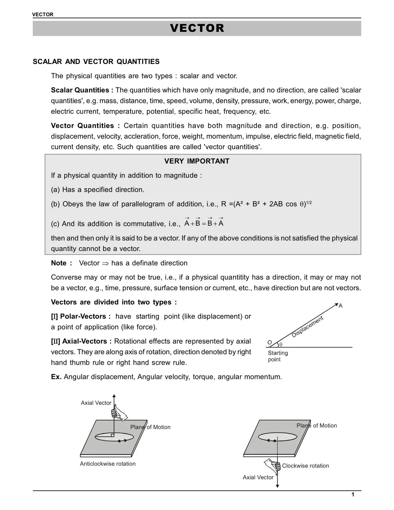 Vector Class Notes