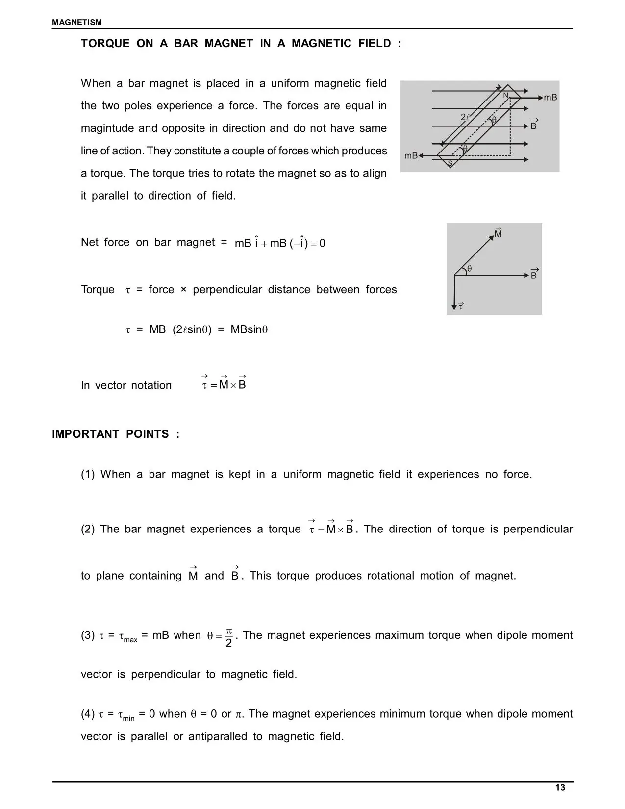 Moving Charges and Magnetism Class 12 Notes
