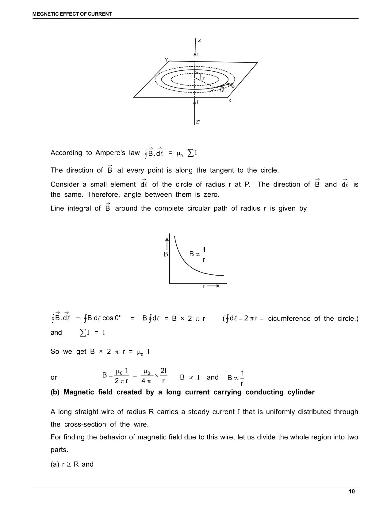 Magnetic Effect of Electric Current Class 12