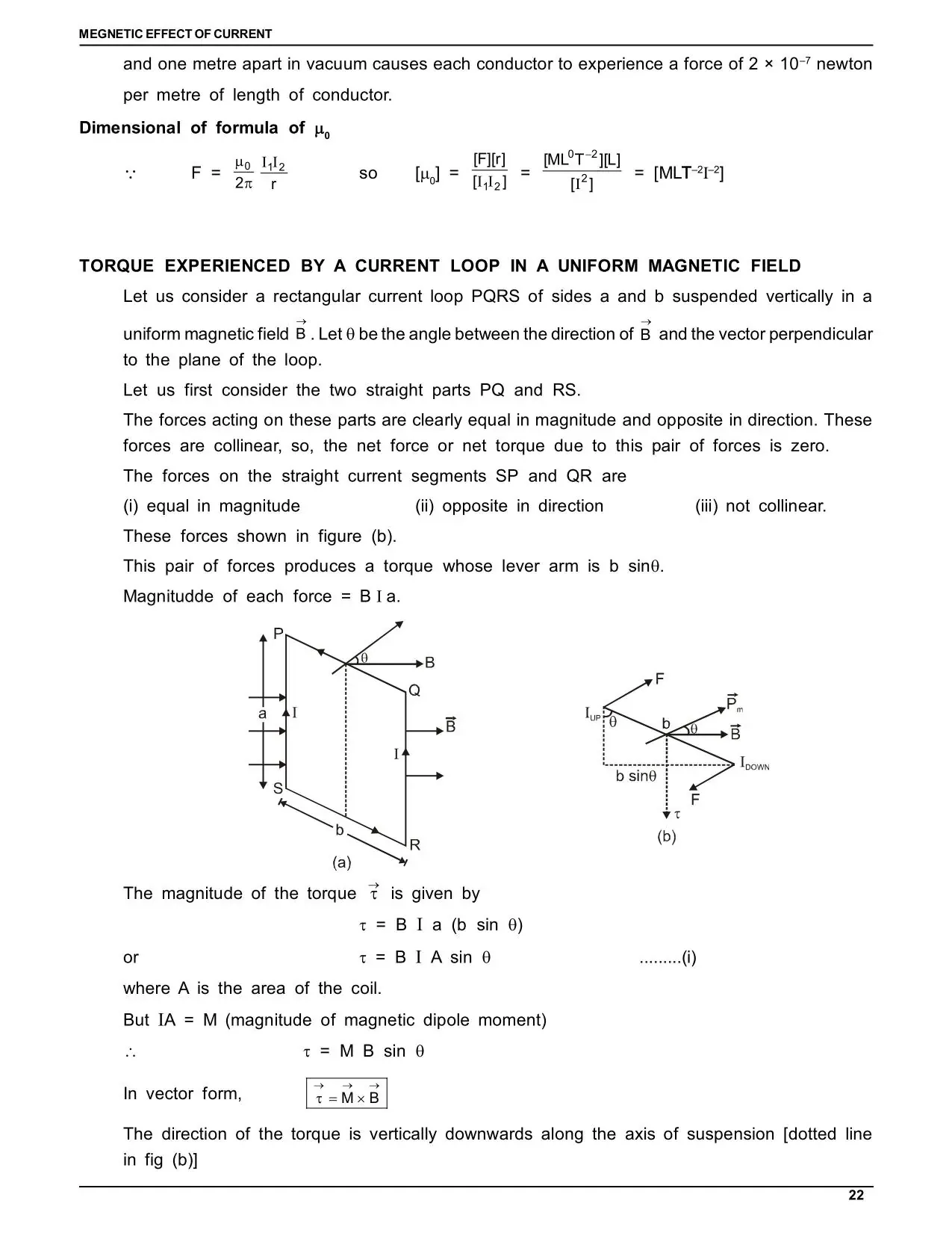 Magnetic Effect of Electric Current Class 12