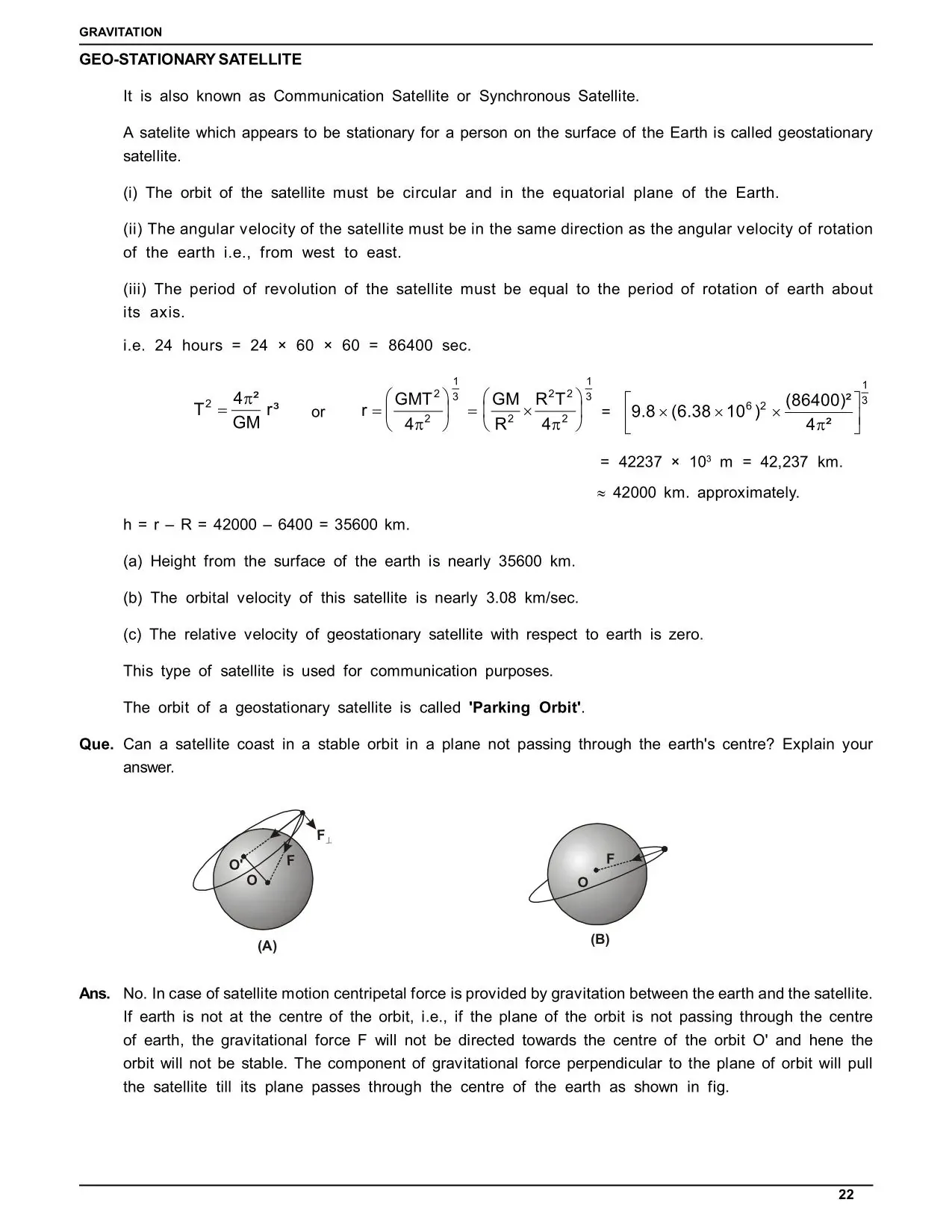 Class 11 Physics Gravitation Notes