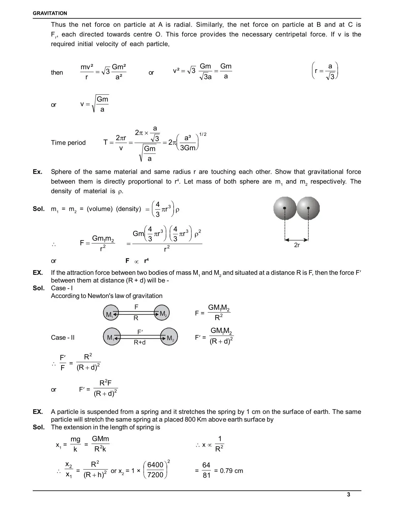 Class 11 Physics Gravitation Notes