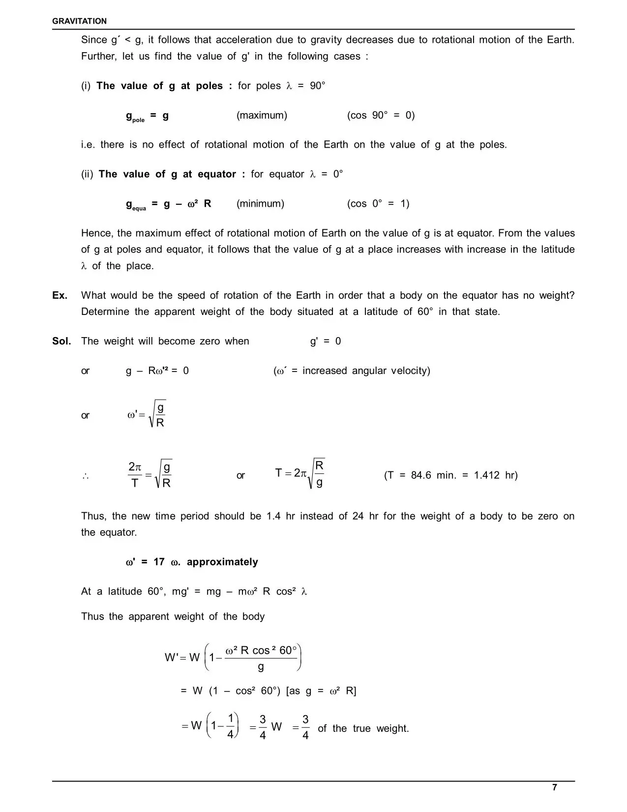 Class 11 Physics Gravitation Notes