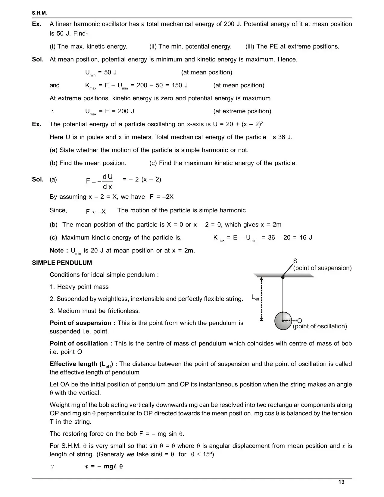 Oscillations Class 11: Simple Harmonic Motion Notes for IIT JEE & NEET