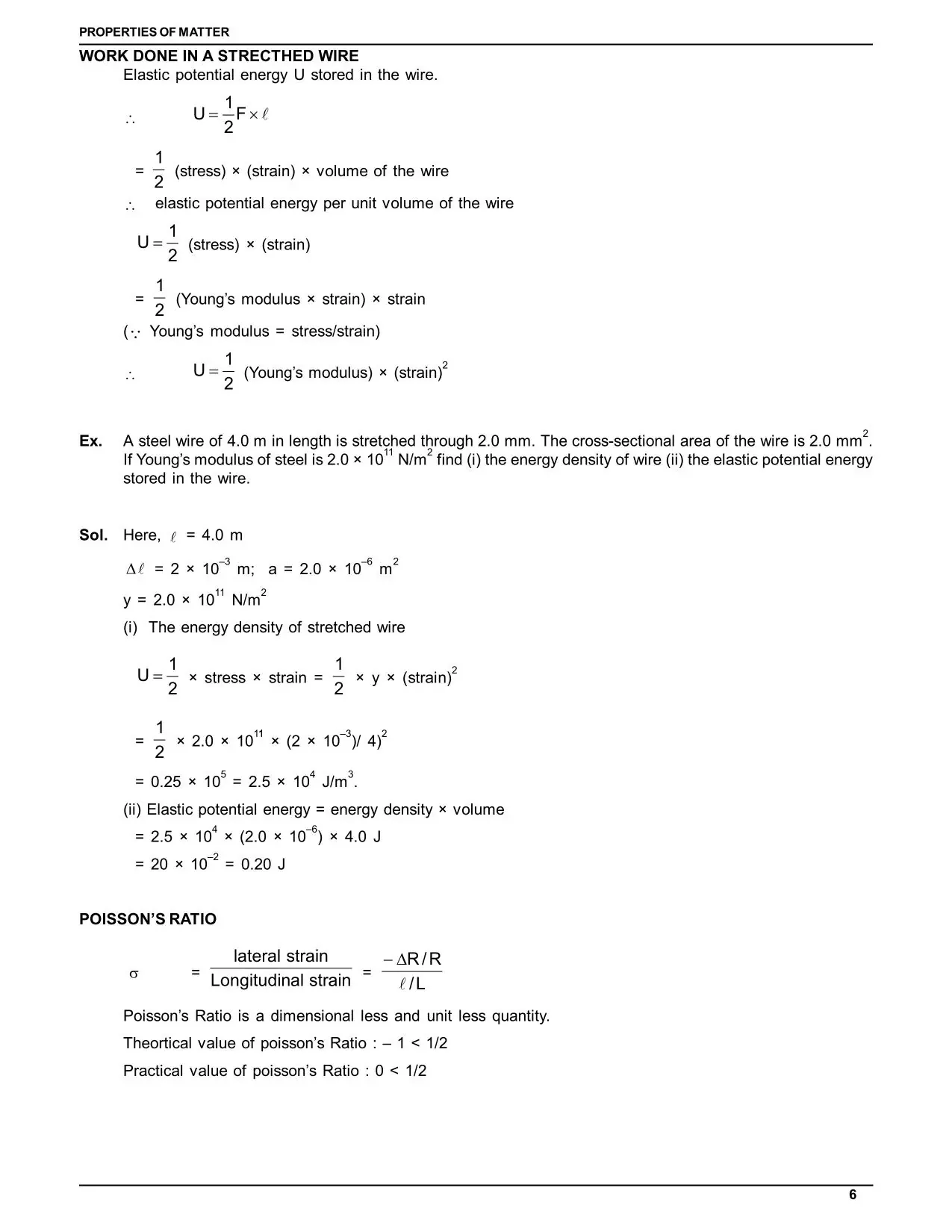 Mechanical Properties of Solids Class 11 Notes