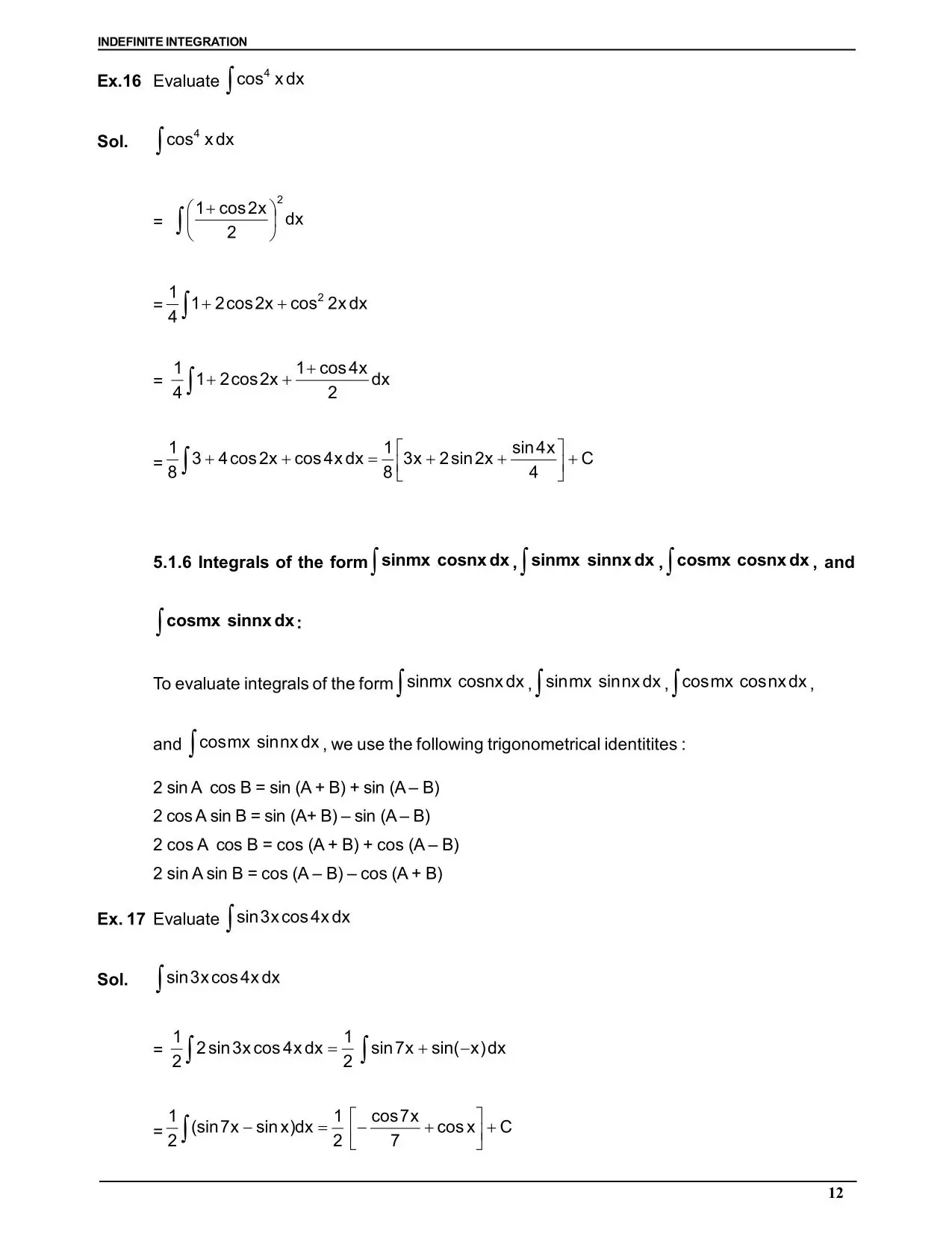 Indefinite Integration