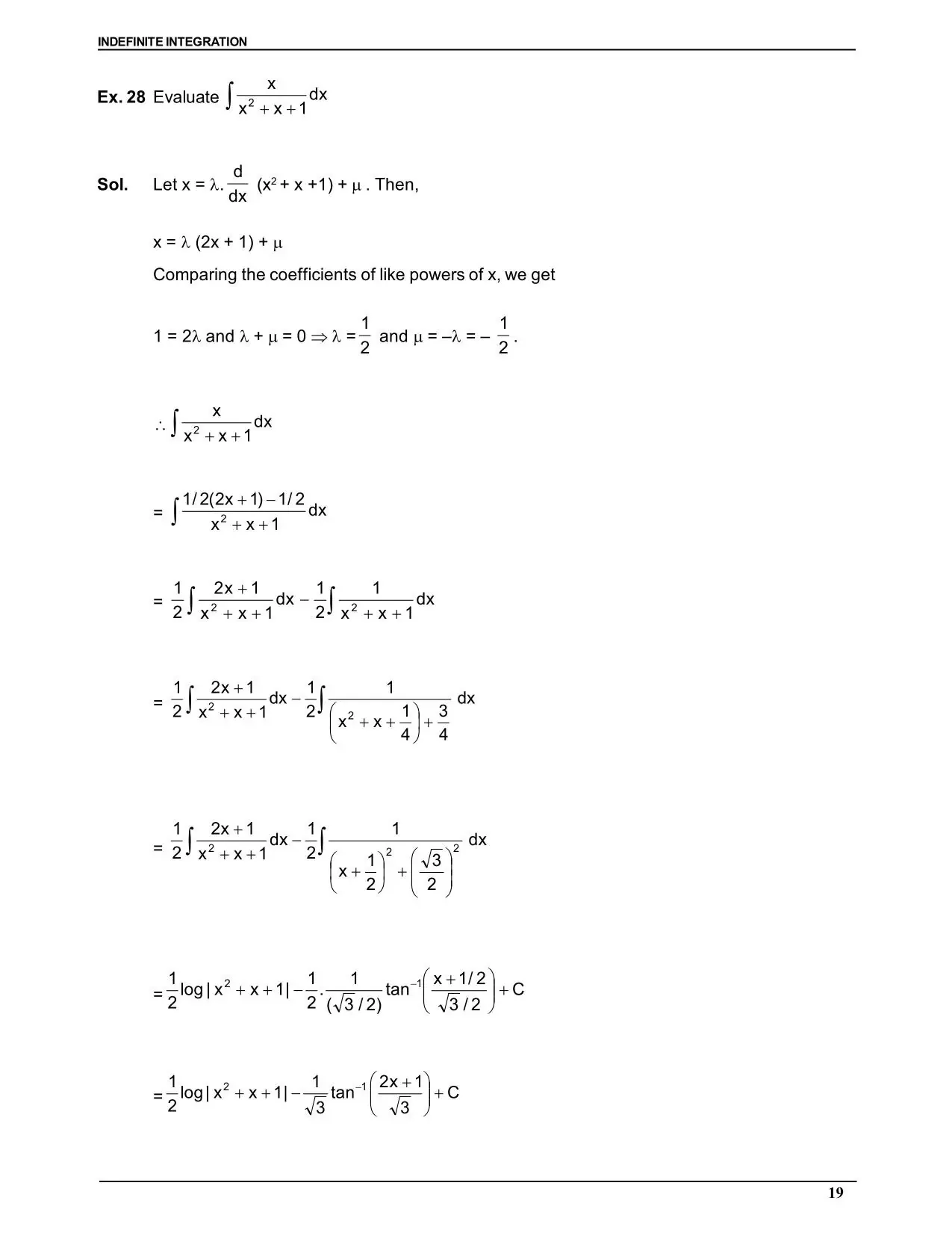Indefinite Integration
