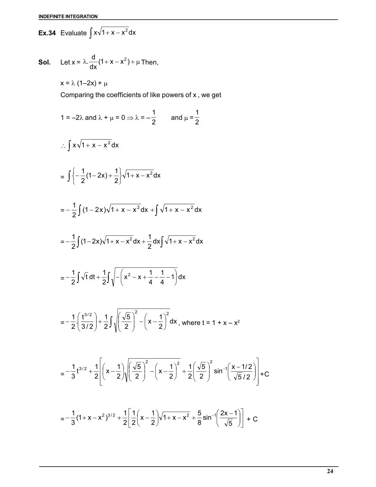 Indefinite Integration
