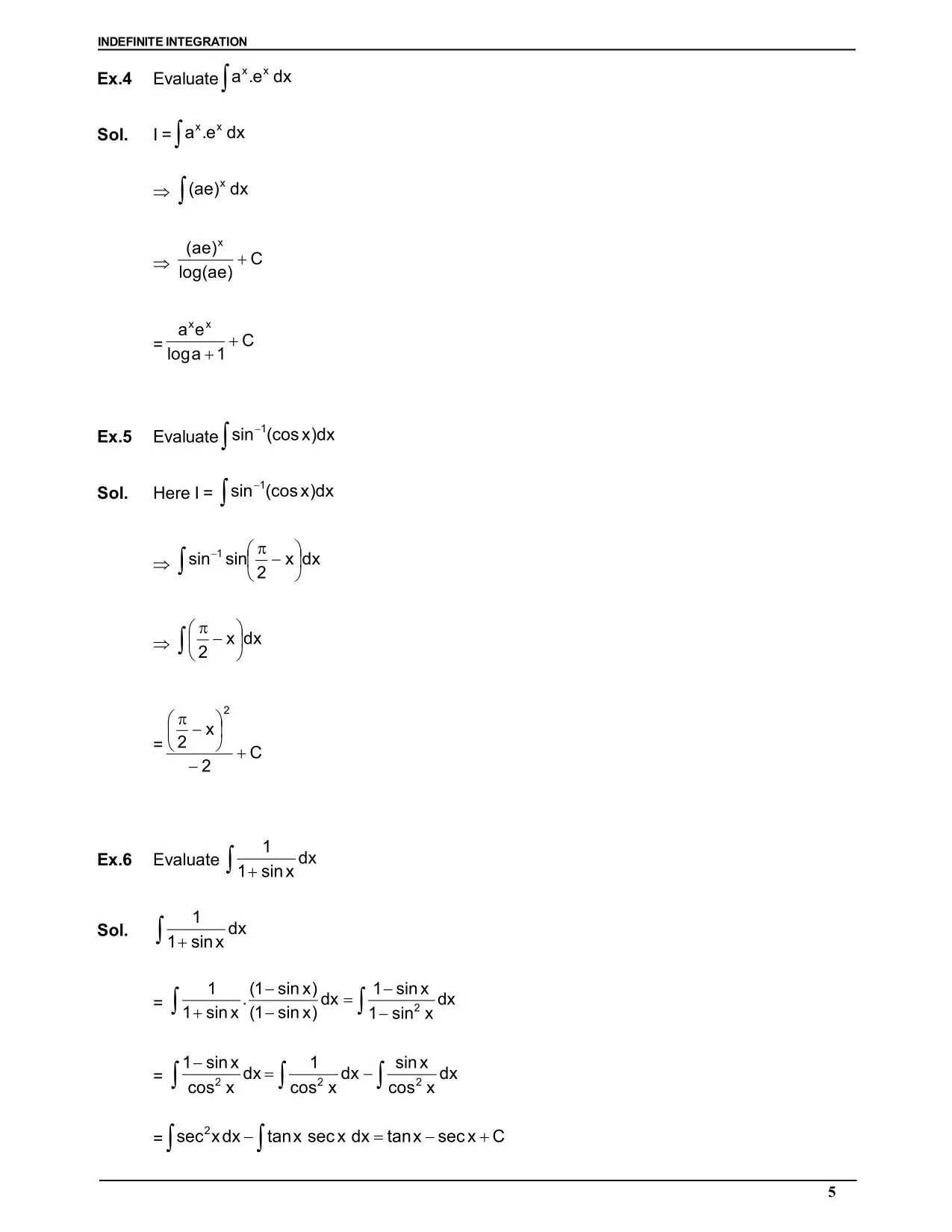 Indefinite Integration JEE