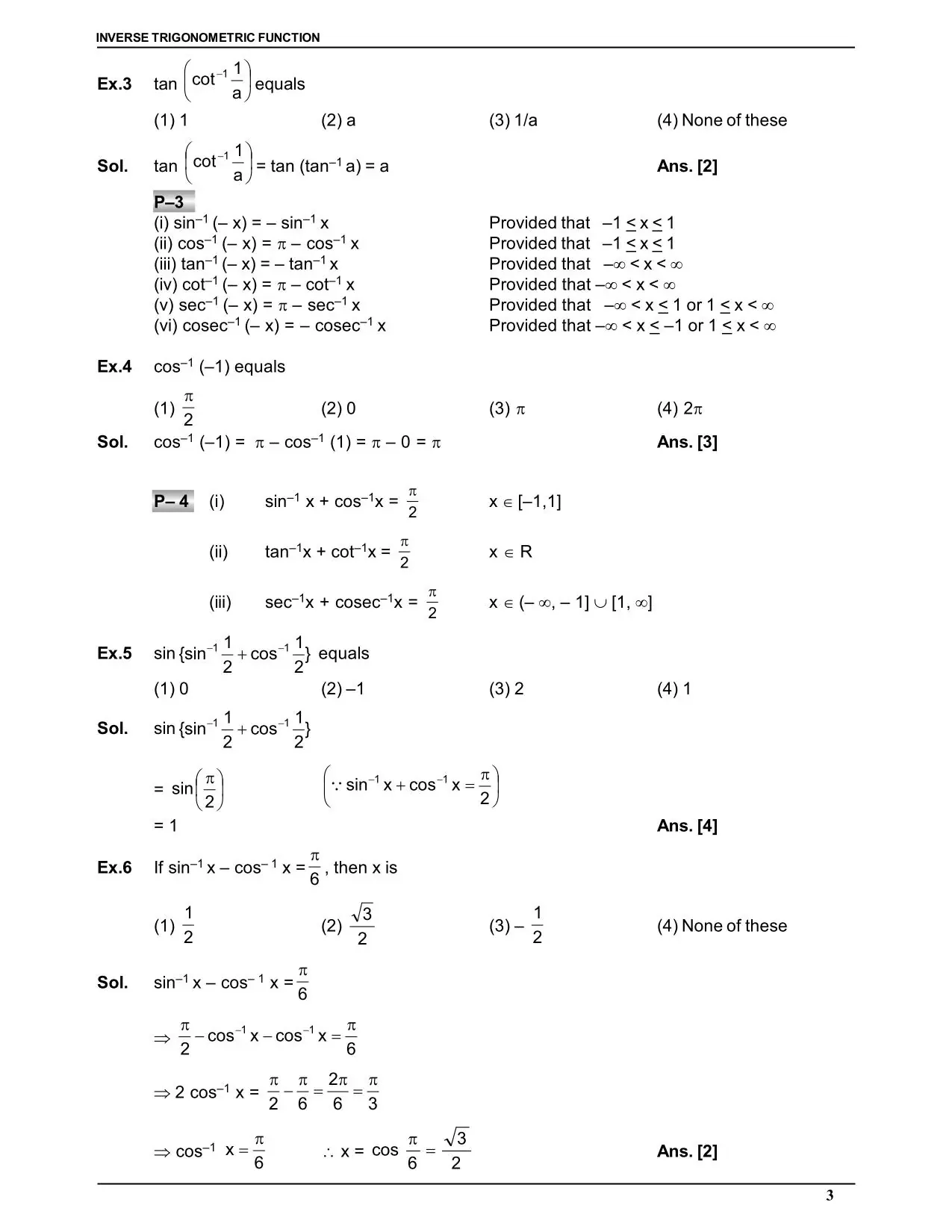 Inverse Trigonometric Function