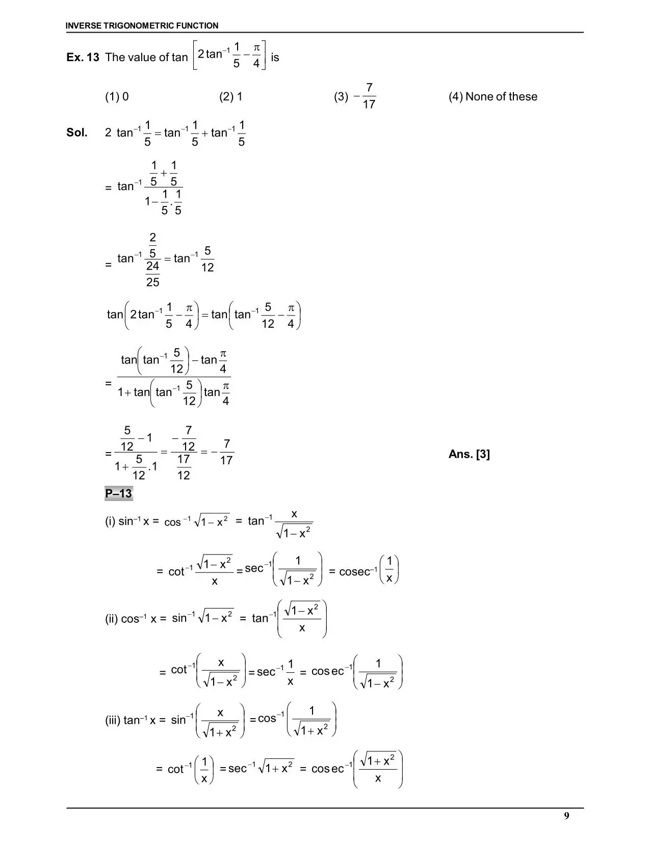 Inverse Trigonometric Function: Solved Questions