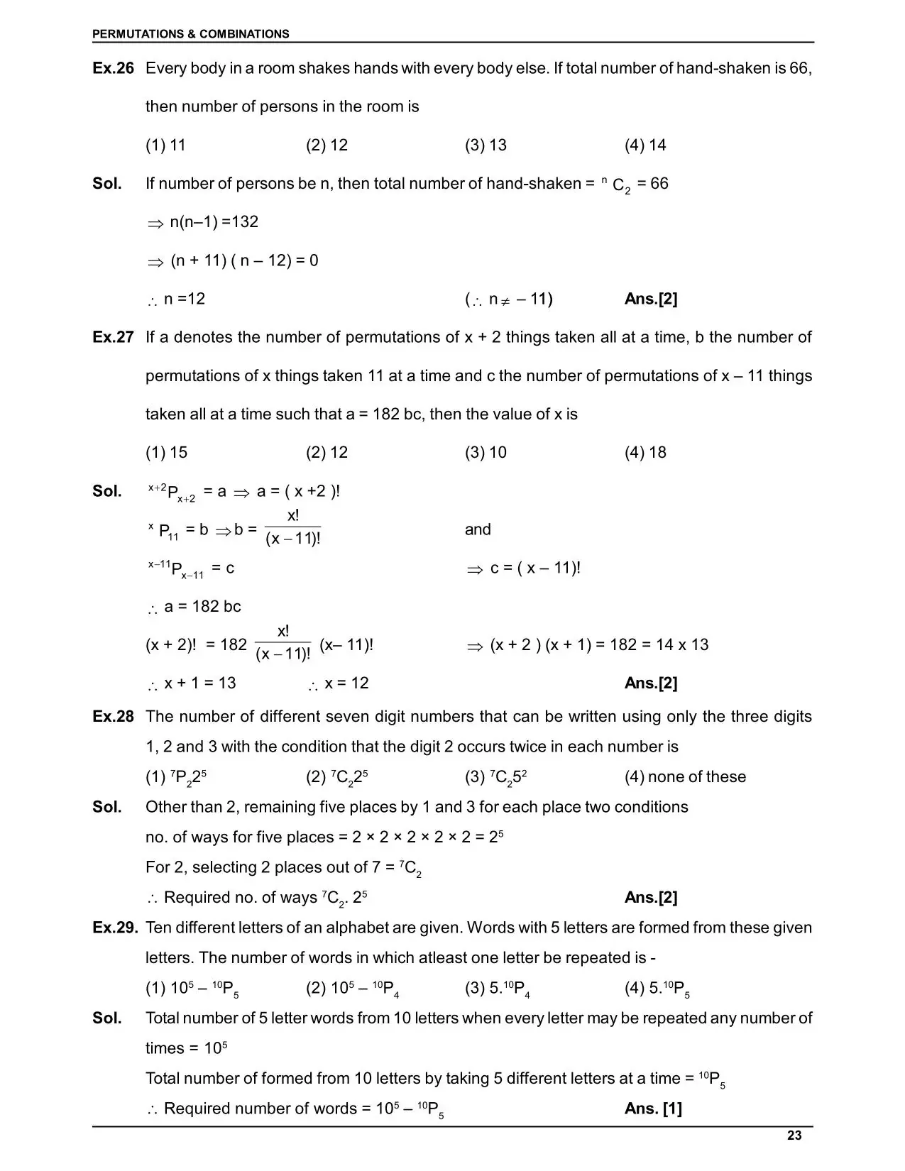 Permutations & Combinations
