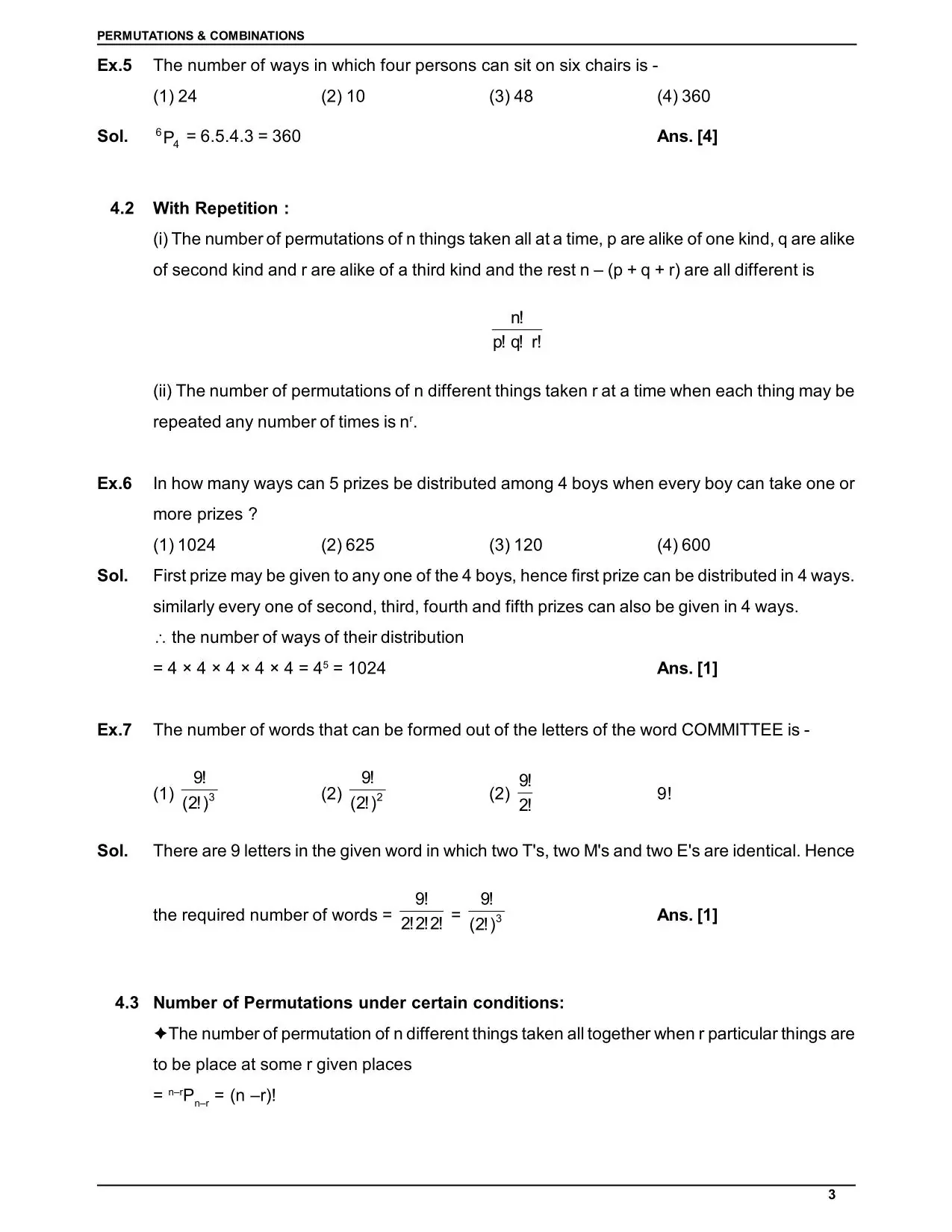 Permutations & Combinations
