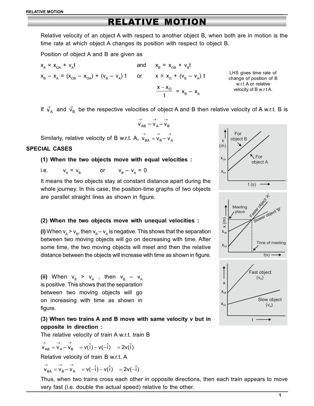 Relative Velocity Concept