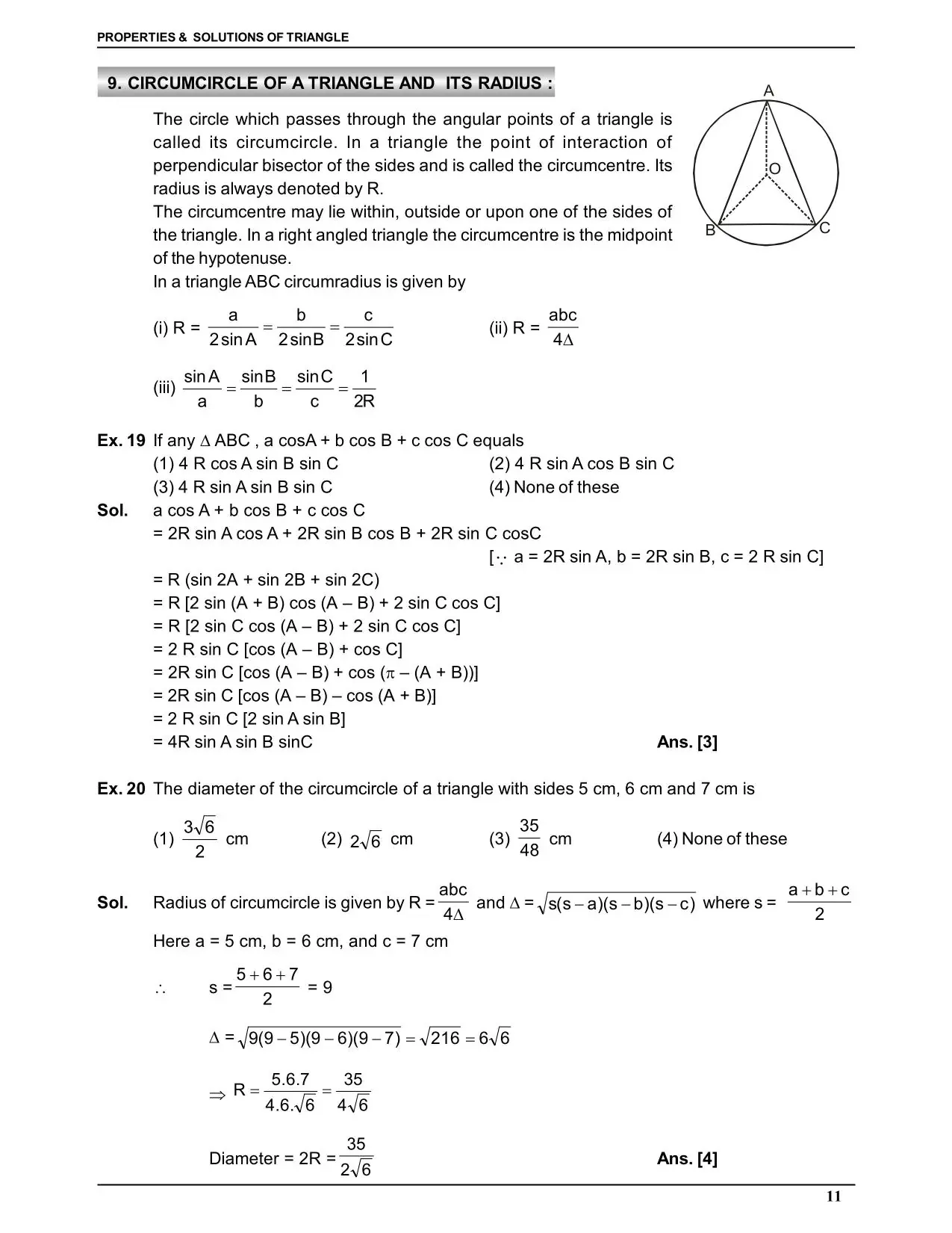 Properties and Solution of Triangle