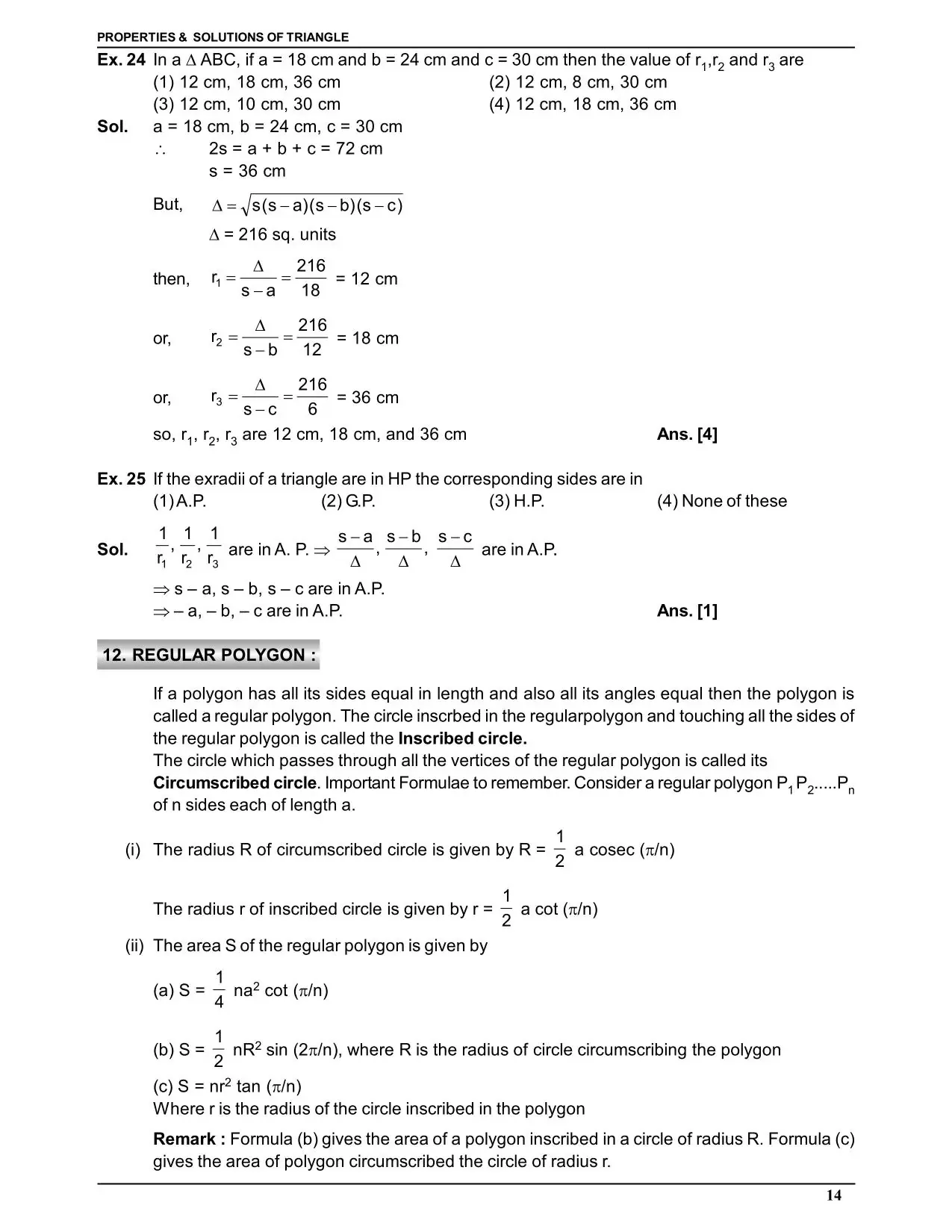 Properties and Solution of Triangle