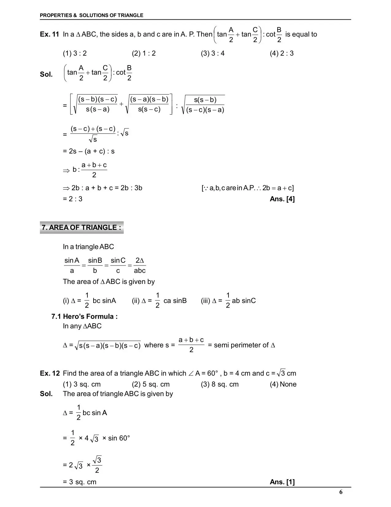 Properties and Solution of Triangle