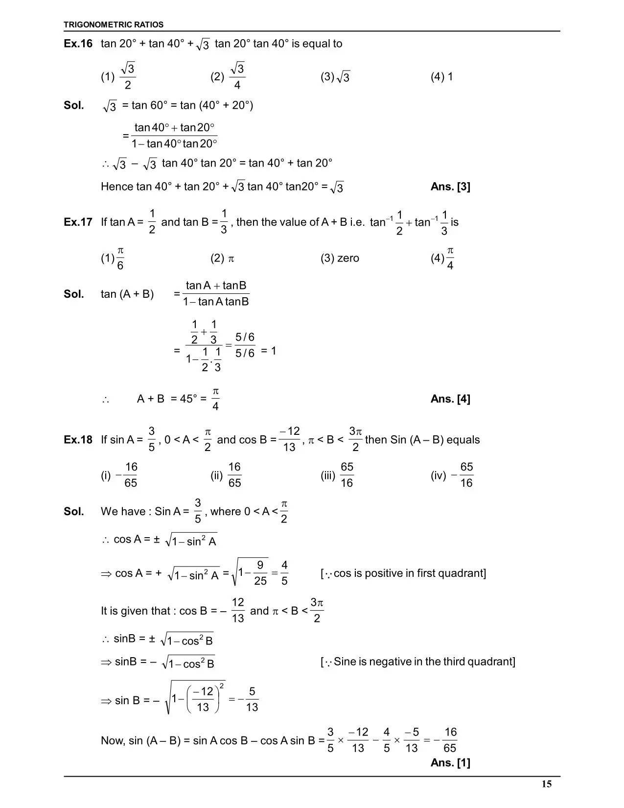 Trigonometric Ratio