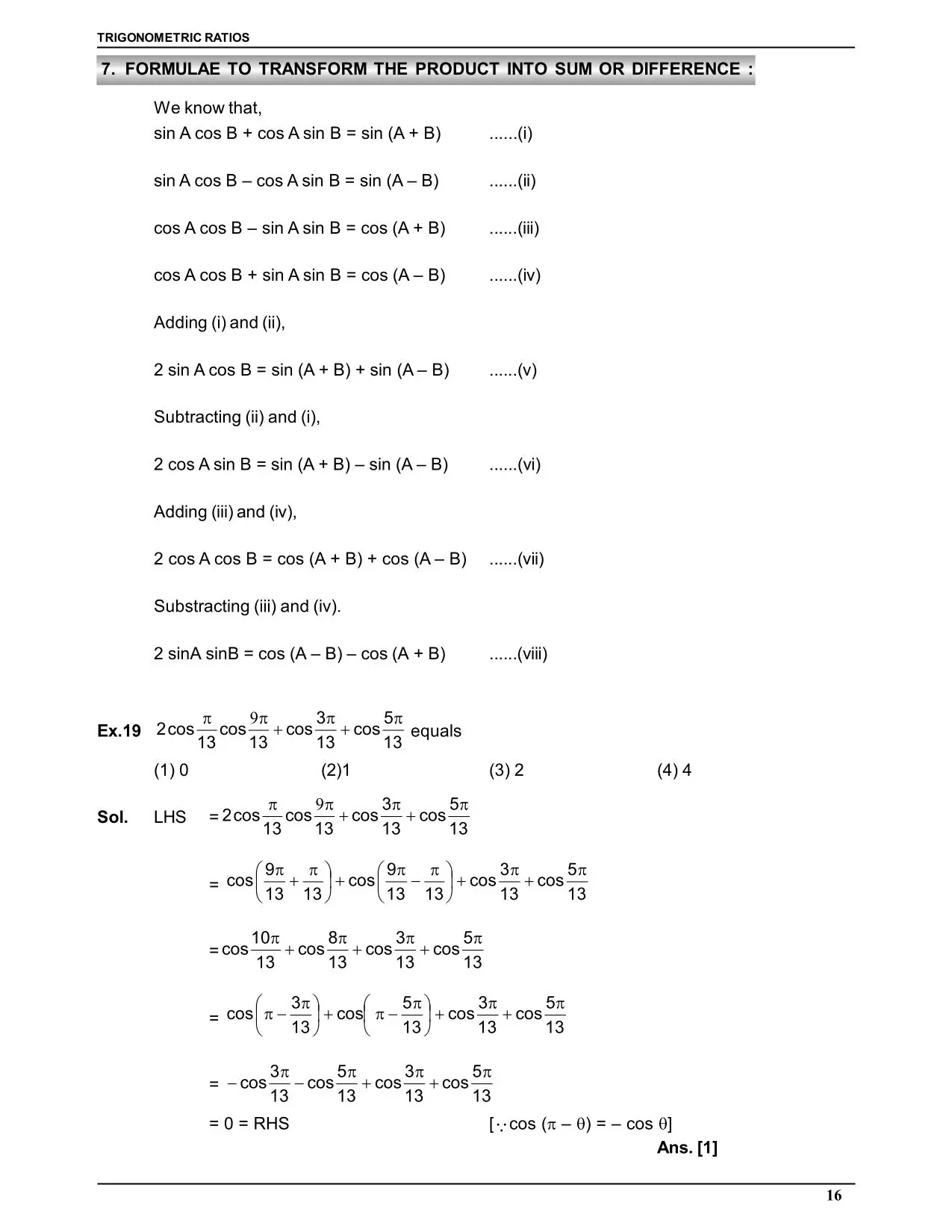 Trigonometric Ratio