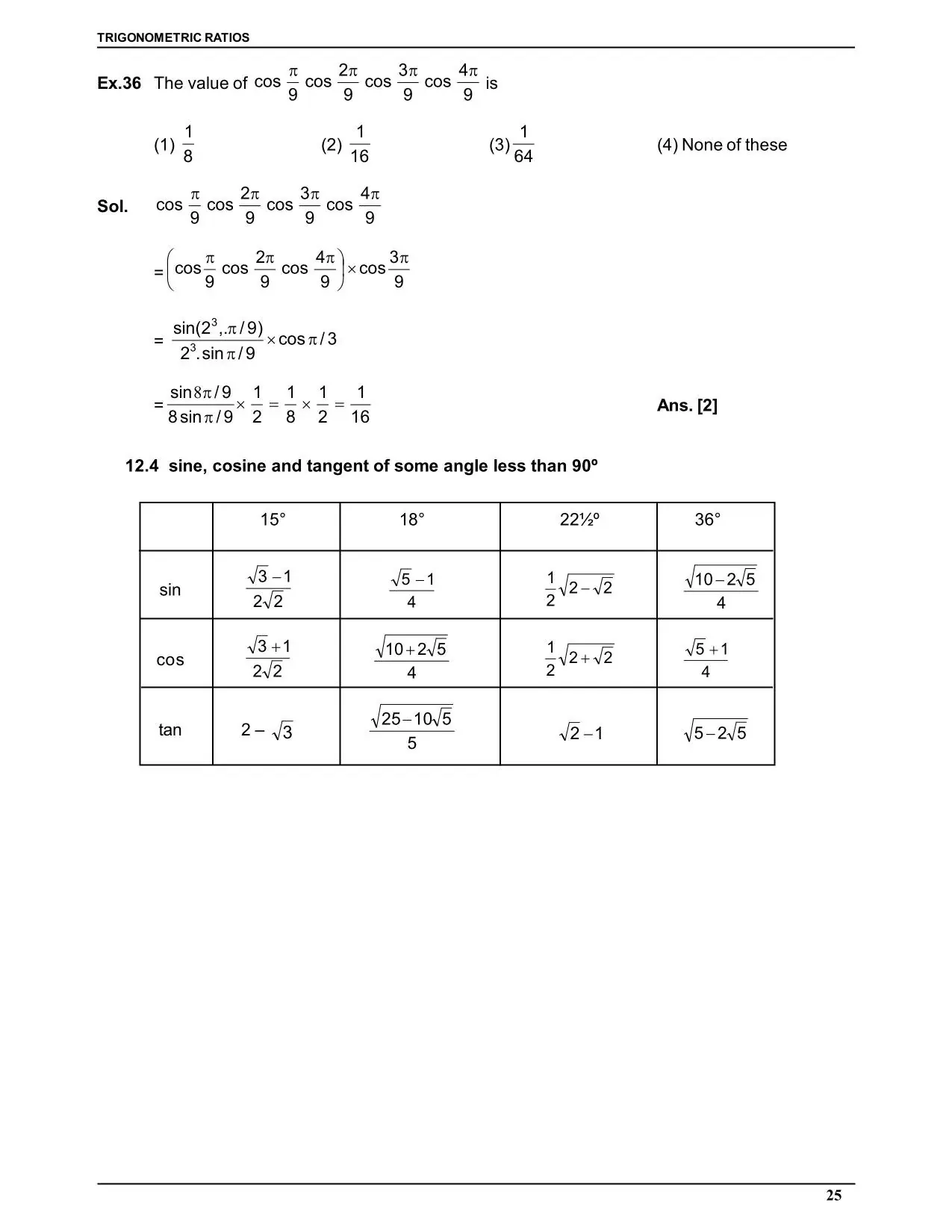 Trigonometric Ratio