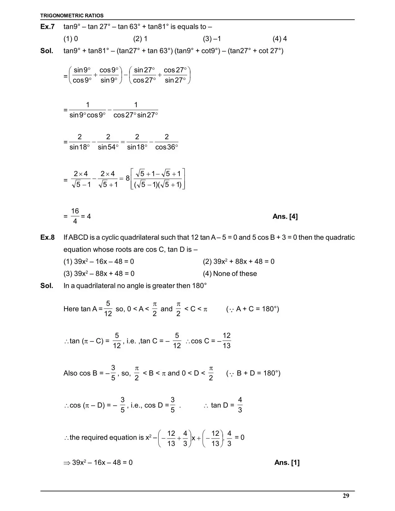 Trigonometric Ratio
