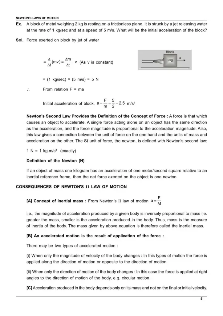 Class 11 Laws of Motion Notes
