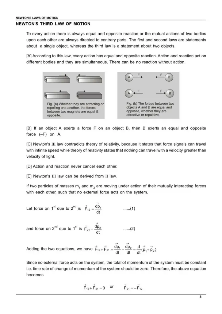 Class 11 Laws of Motion Notes