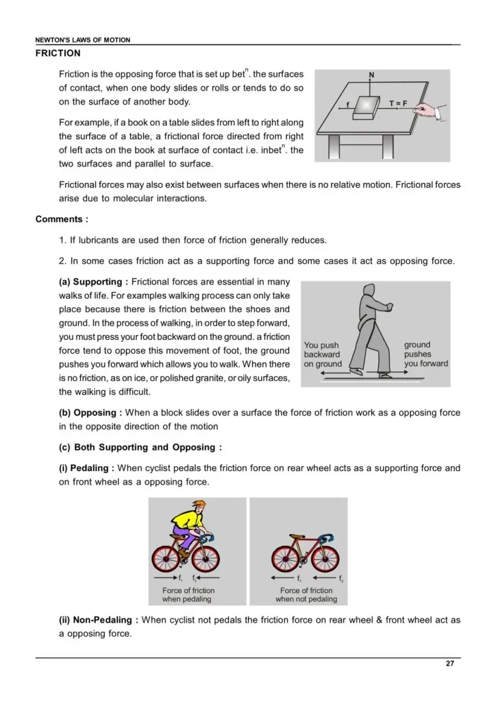 Class 11 Laws of Motion Notes