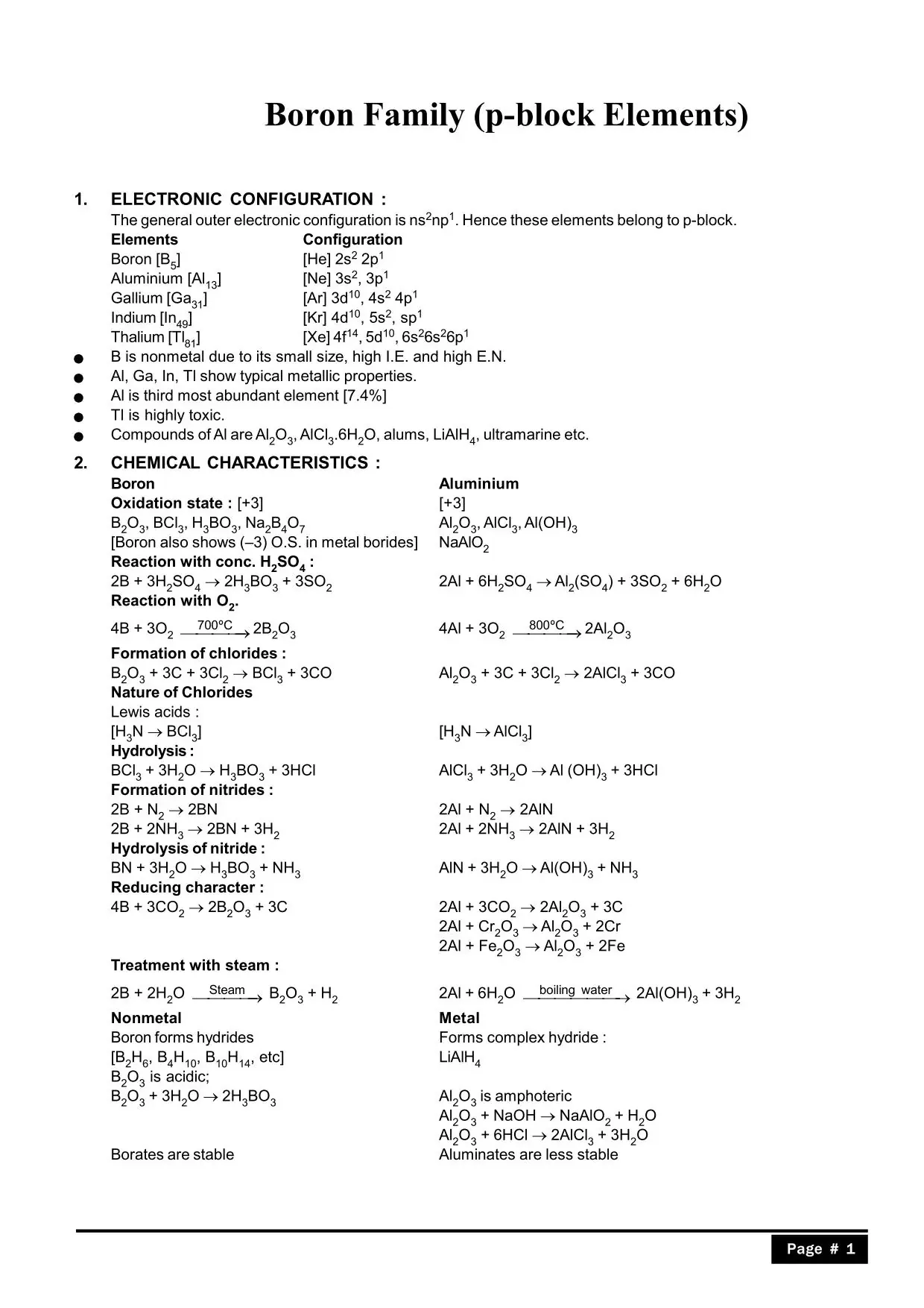 Boron Family (p-Block Elements) Notes for Class 11, IIT JEE & NEET