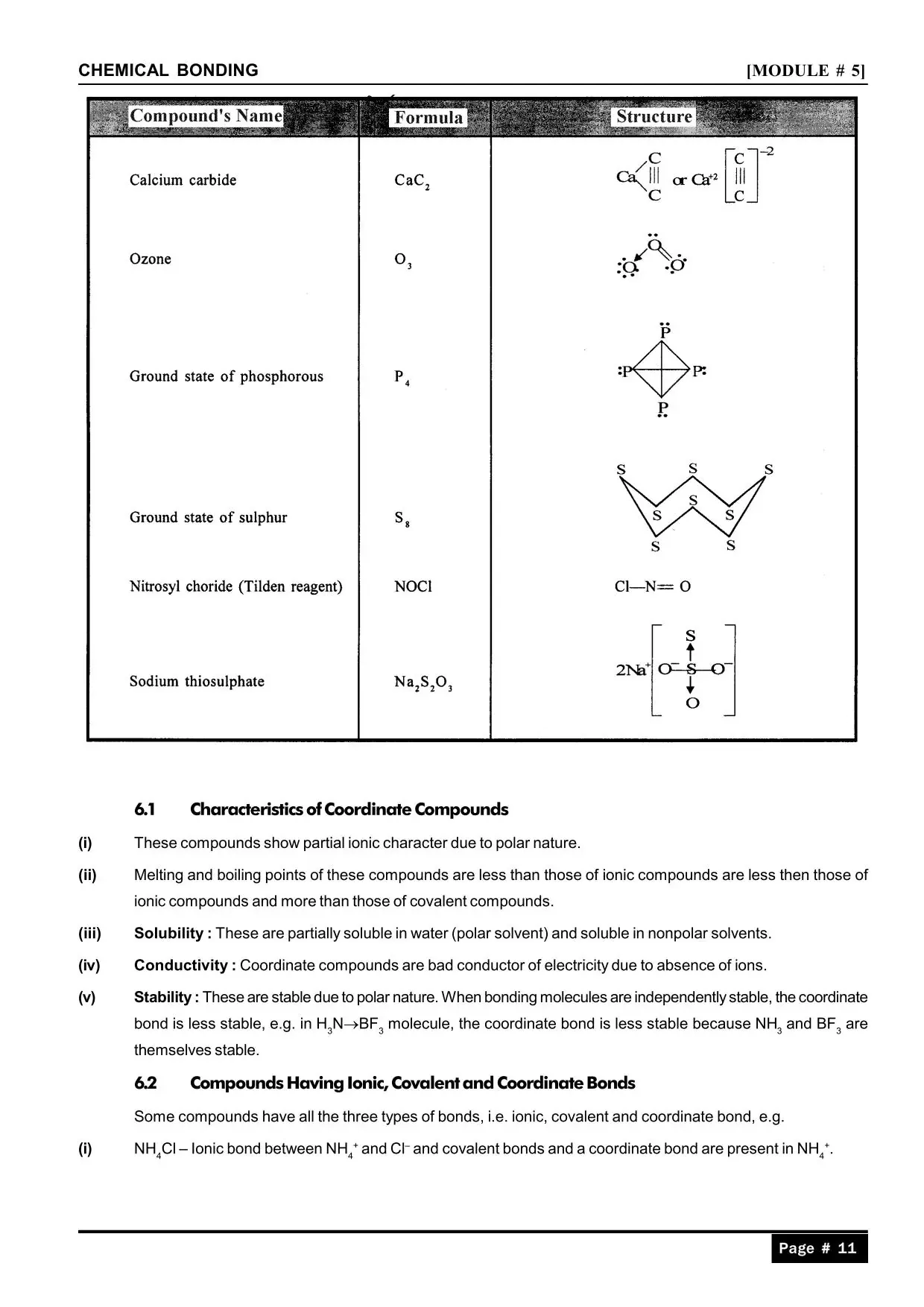 Chemical Bonding and Molecular Structure Notes: Characteristics