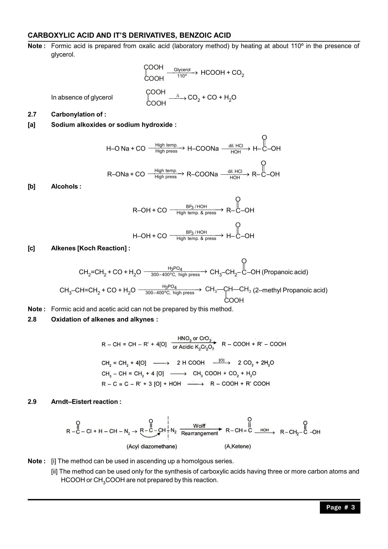 Carboxylic Acid & its Derivatives Notes