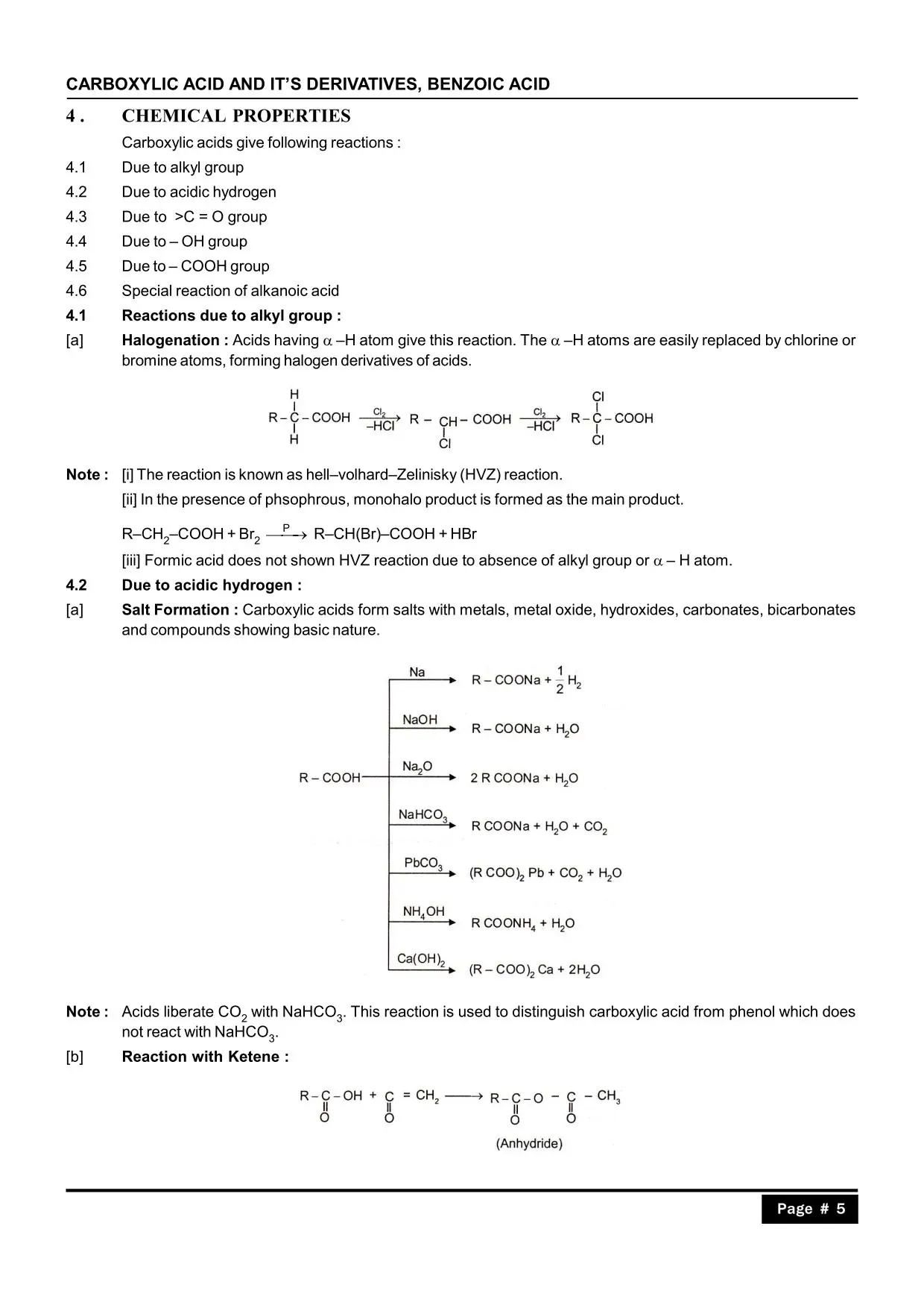 Carboxylic Acid & its Derivatives Notes