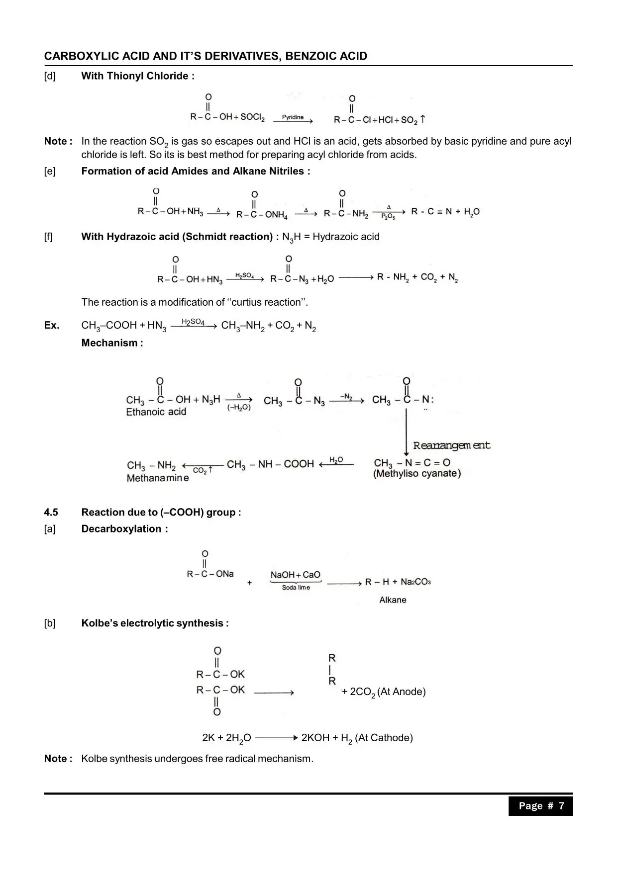 Carboxylic Acid & its Derivatives Notes