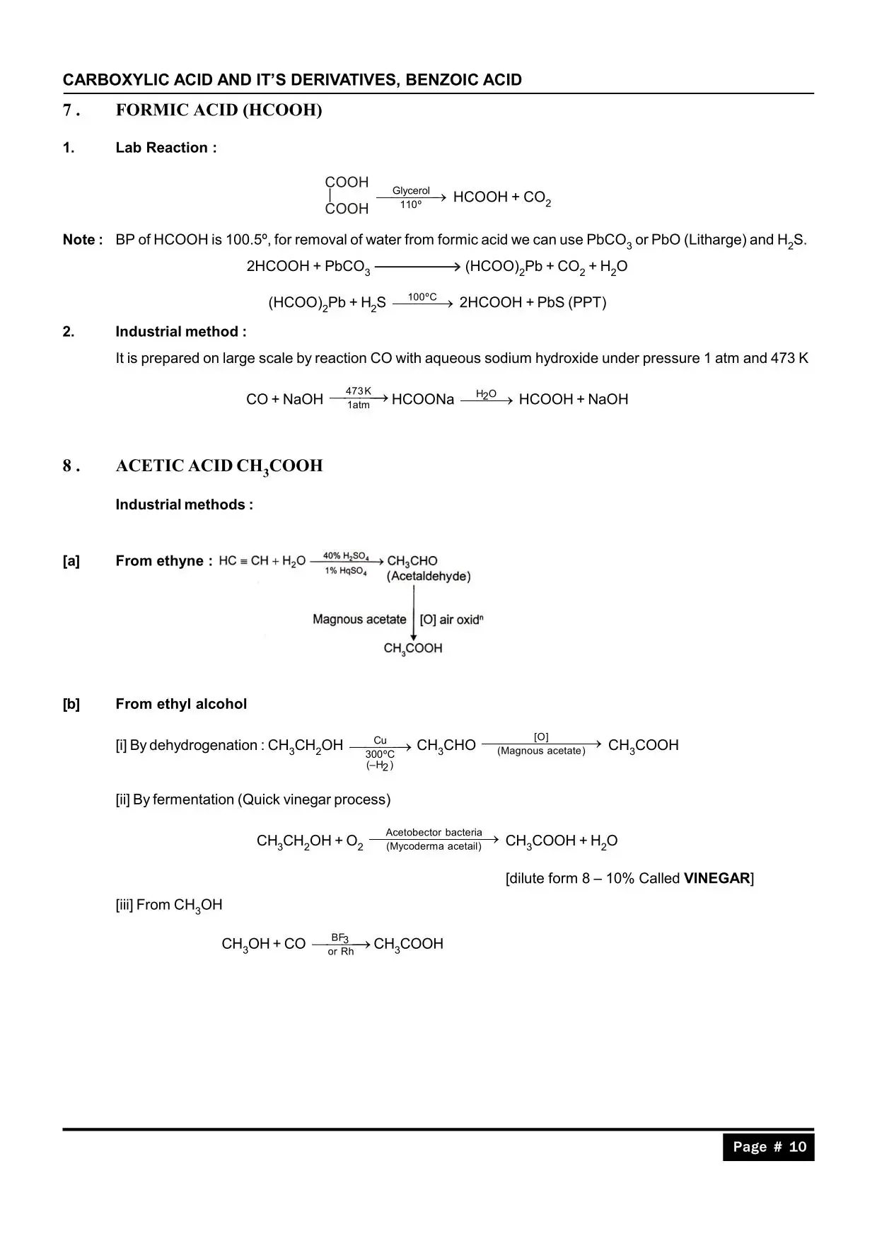 Carboxylic Acid & its Derivatives Notes