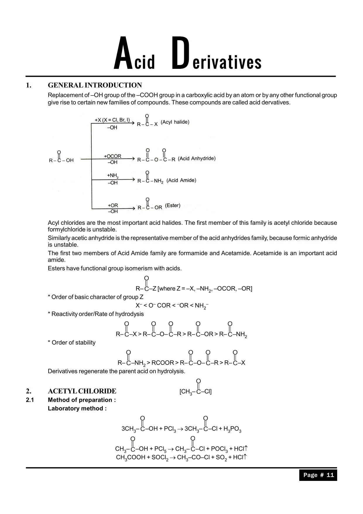 Carboxylic Acid & its Derivatives Notes