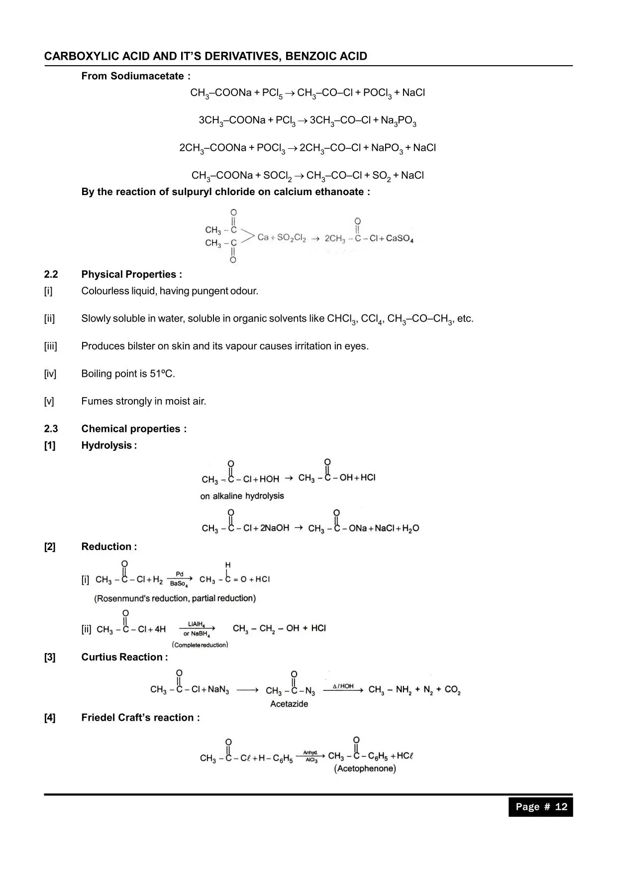 Carboxylic Acid & its Derivatives Notes