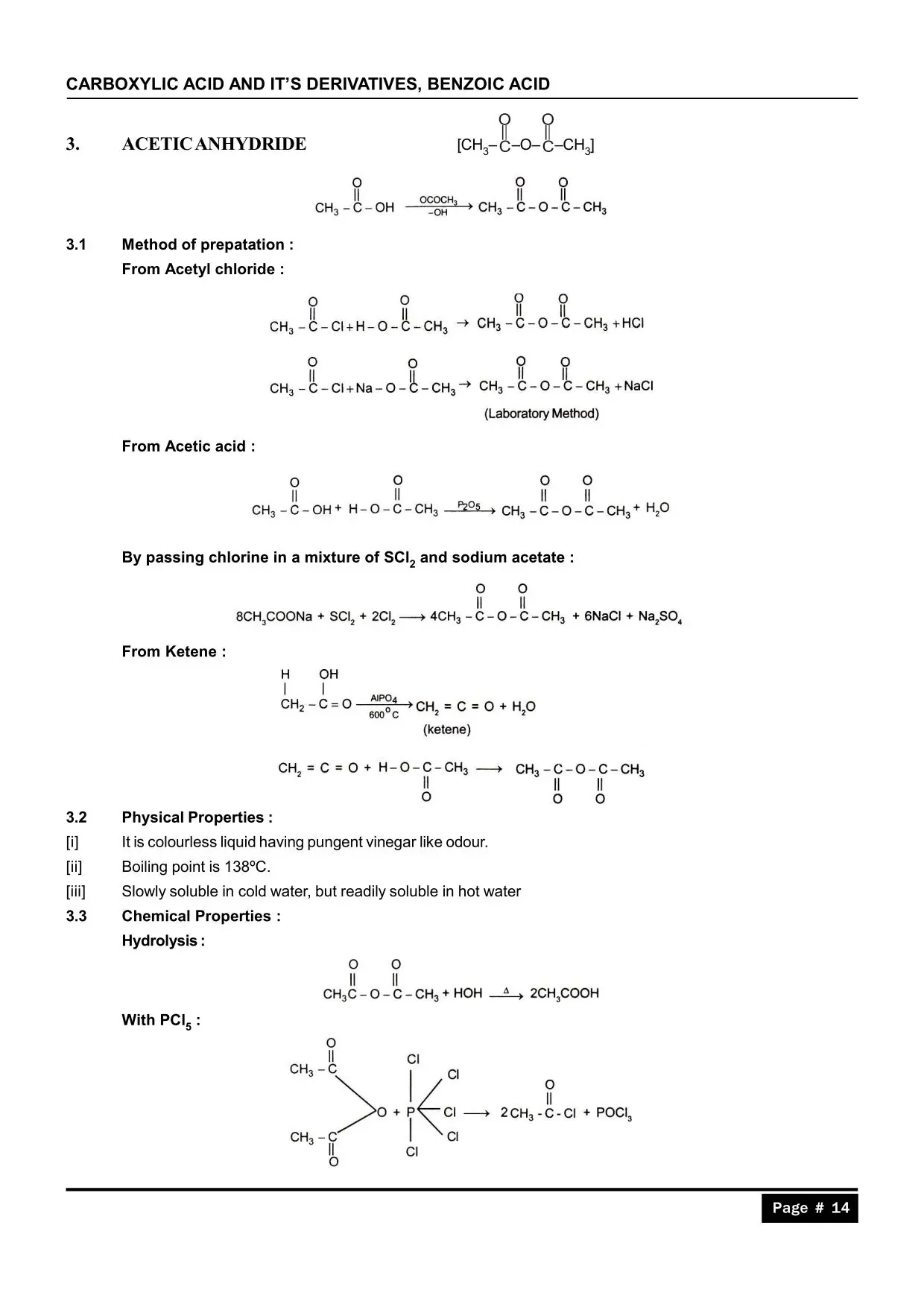 Carboxylic Acid & its Derivatives Notes