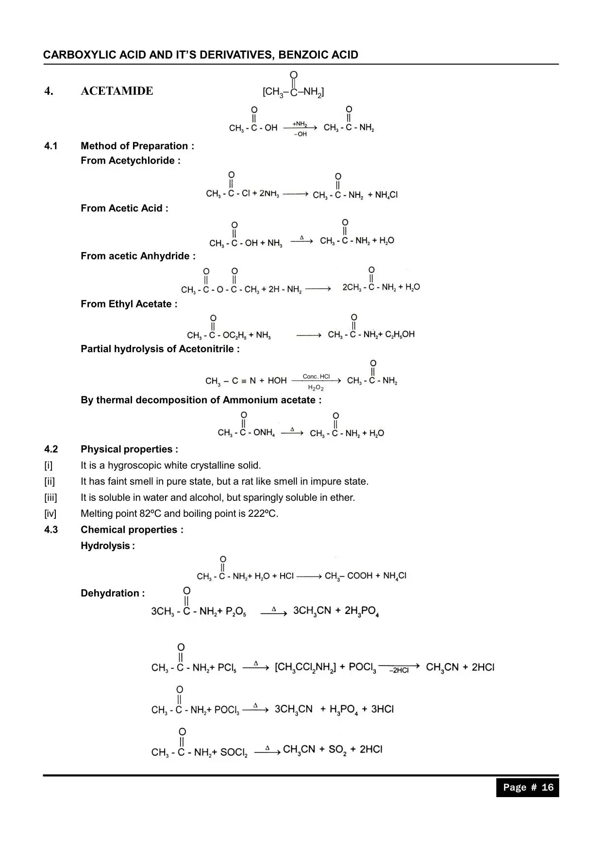 Carboxylic Acid & its Derivatives Notes