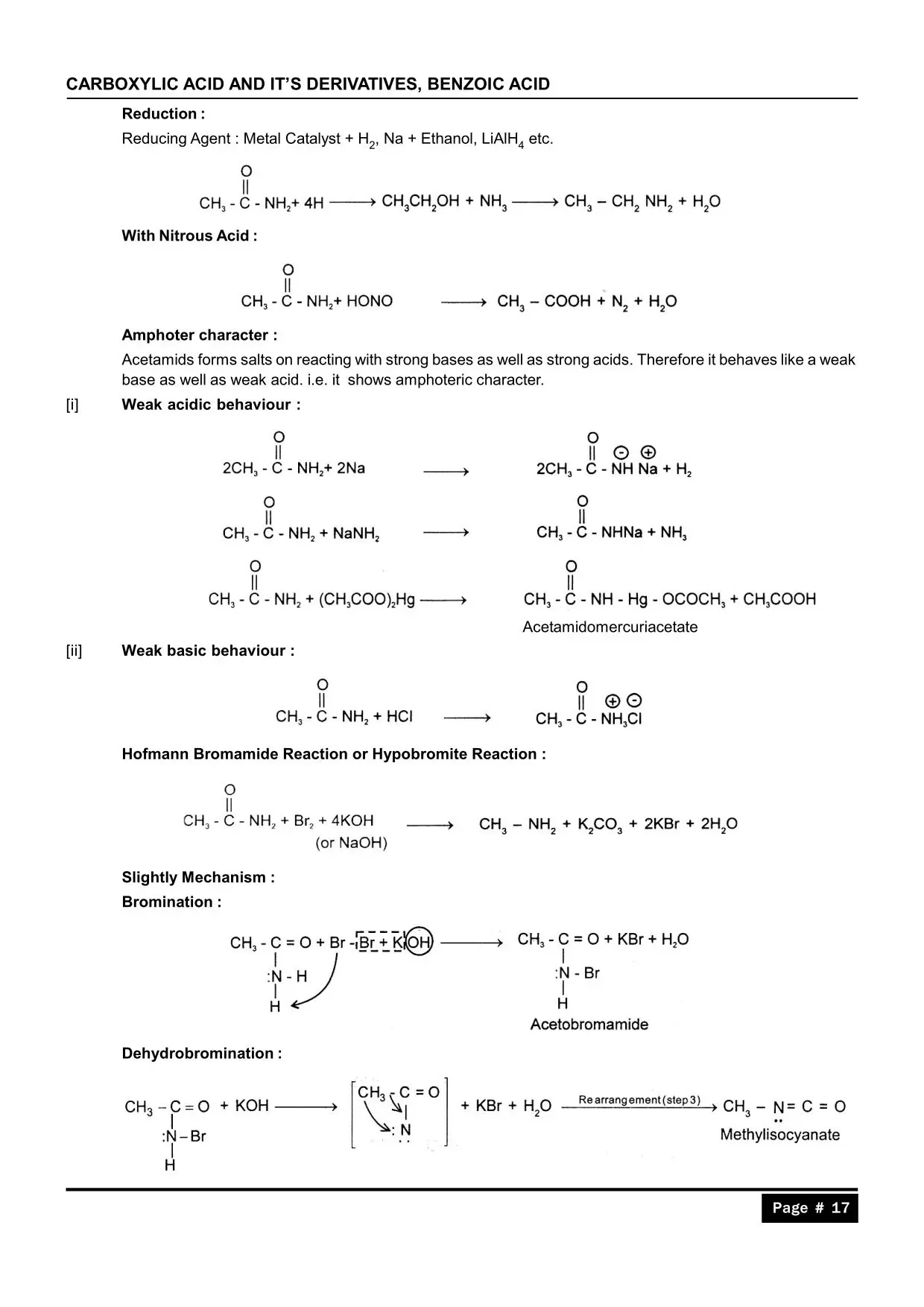 Carboxylic Acid & its Derivatives Notes