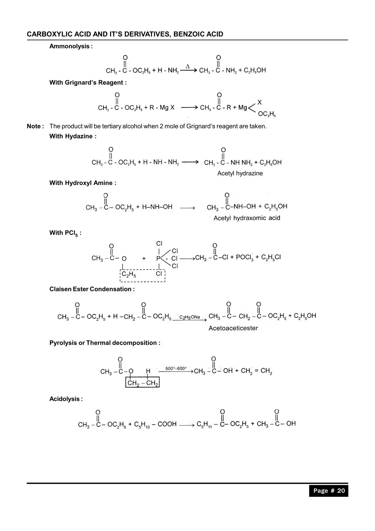 Carboxylic Acid & its Derivatives Notes